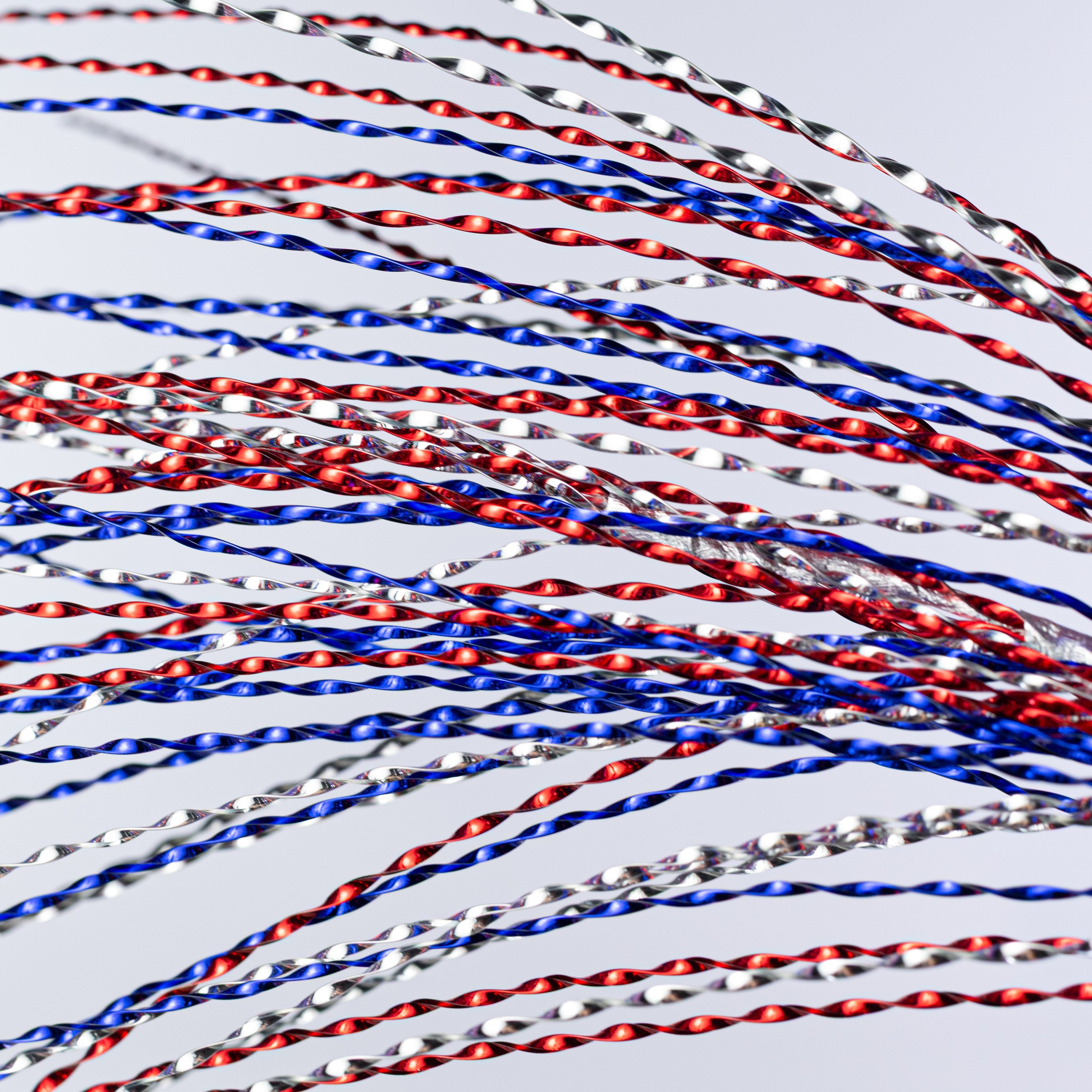 39" Metallic Twisted Grass Spray: Red, Silver & Blue Lifestyle Photo