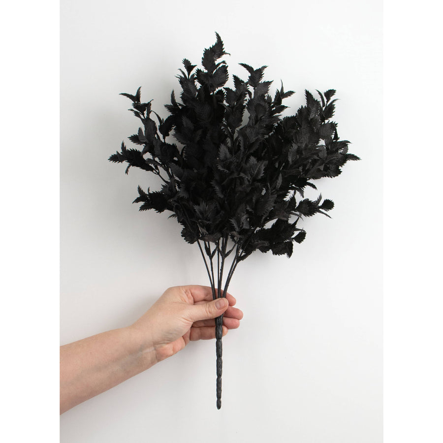 19" Spiky Thistle Leaves Bush: Black