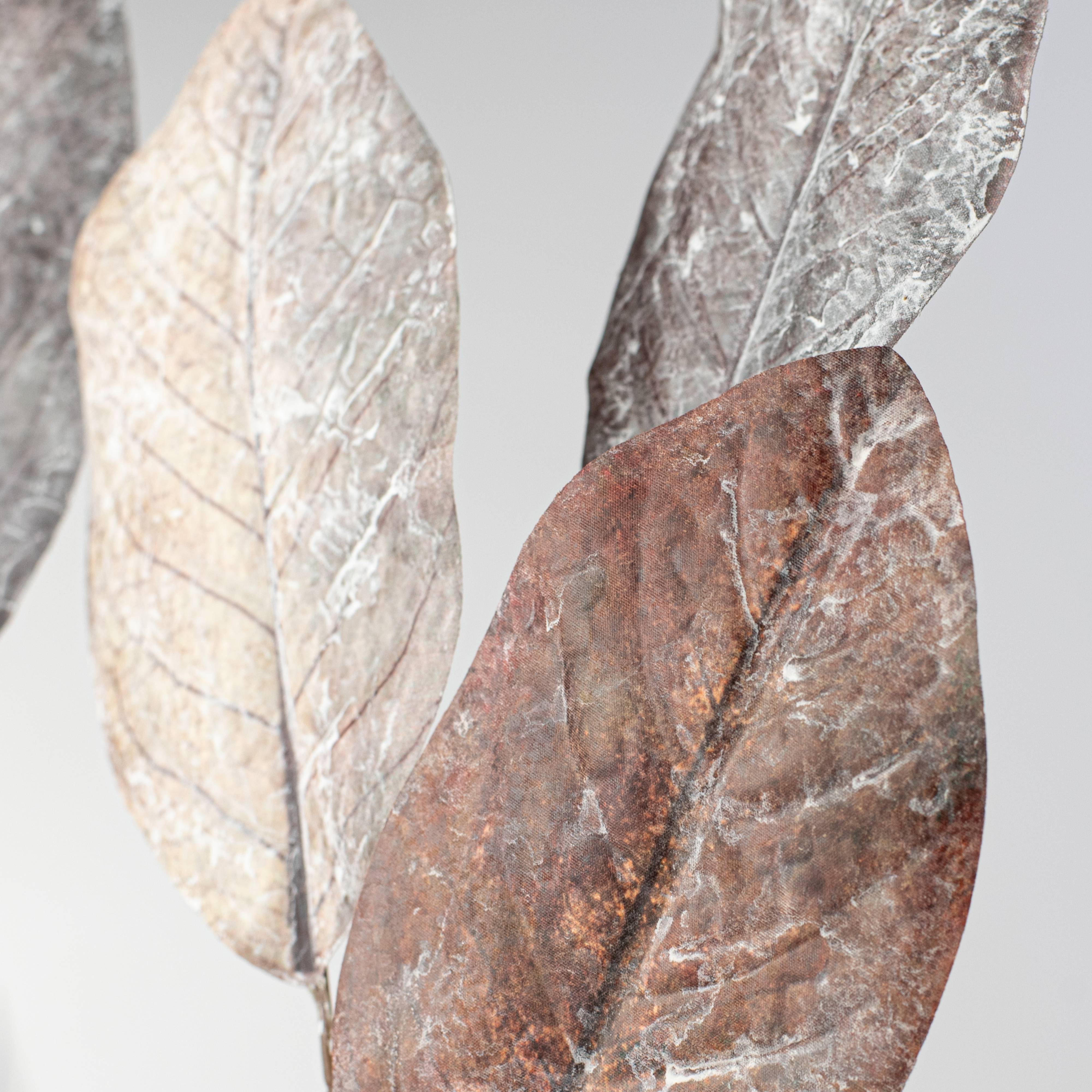 32" Magnolia Leaves Spray: Cream & Browns