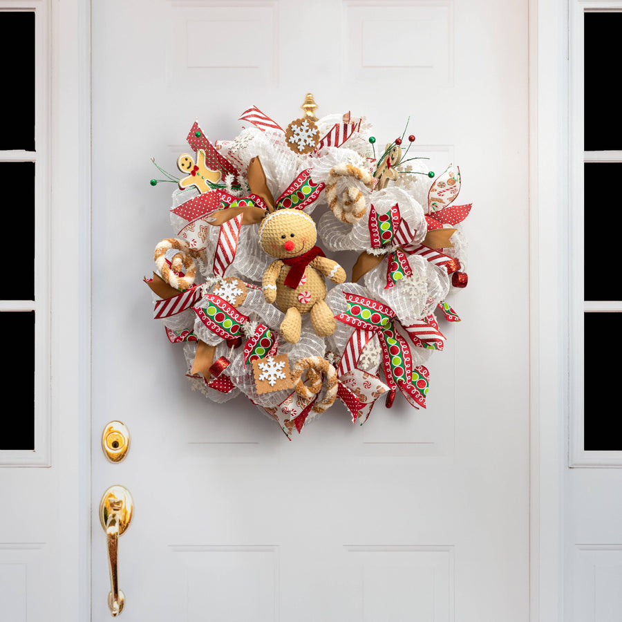 8" Waffle Fabric Gingerbread Man Decor