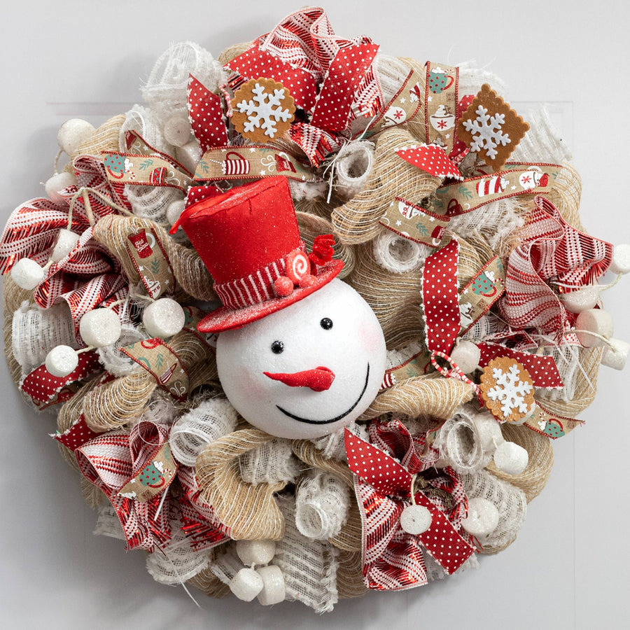 11" Peppermint Snowman Head Ornament