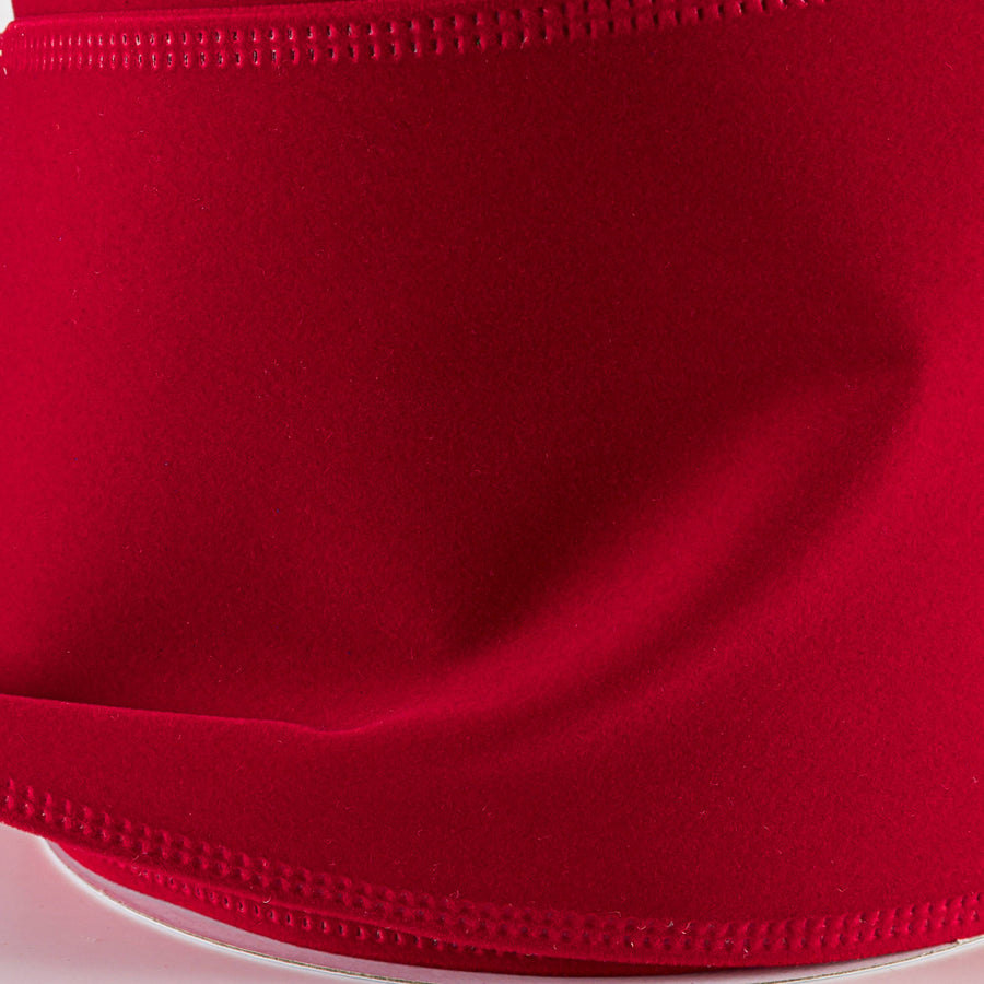 4" Value Velvet Ribbon: Bright Red (10 Yards)