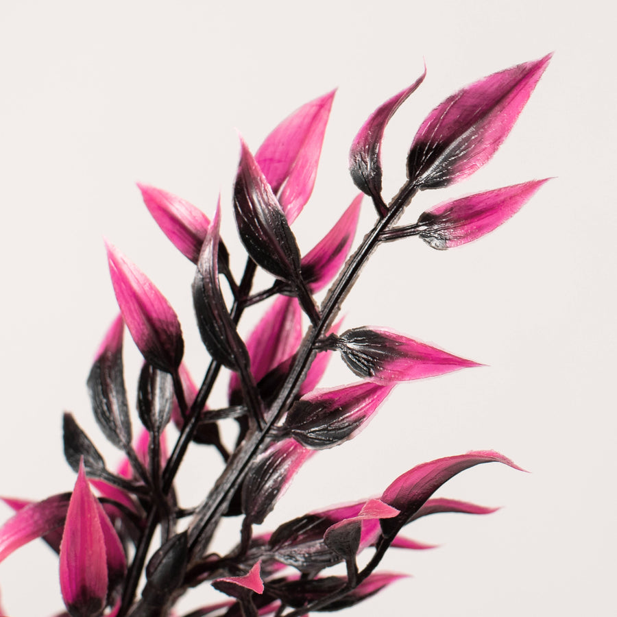 17" Halloween Leaf Bush: Pink & Black