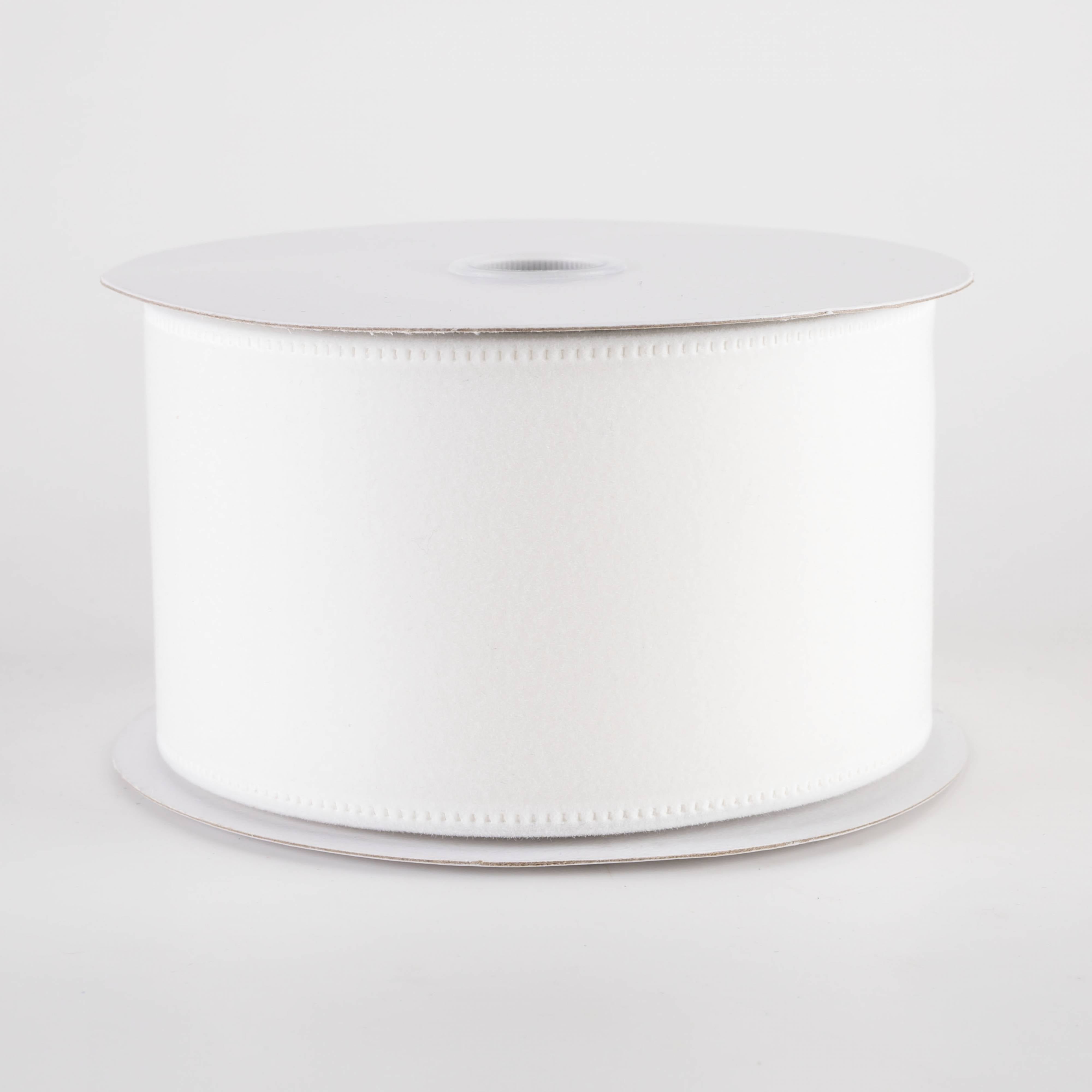 2.5" Value Velvet Ribbon: White (10 Yards)