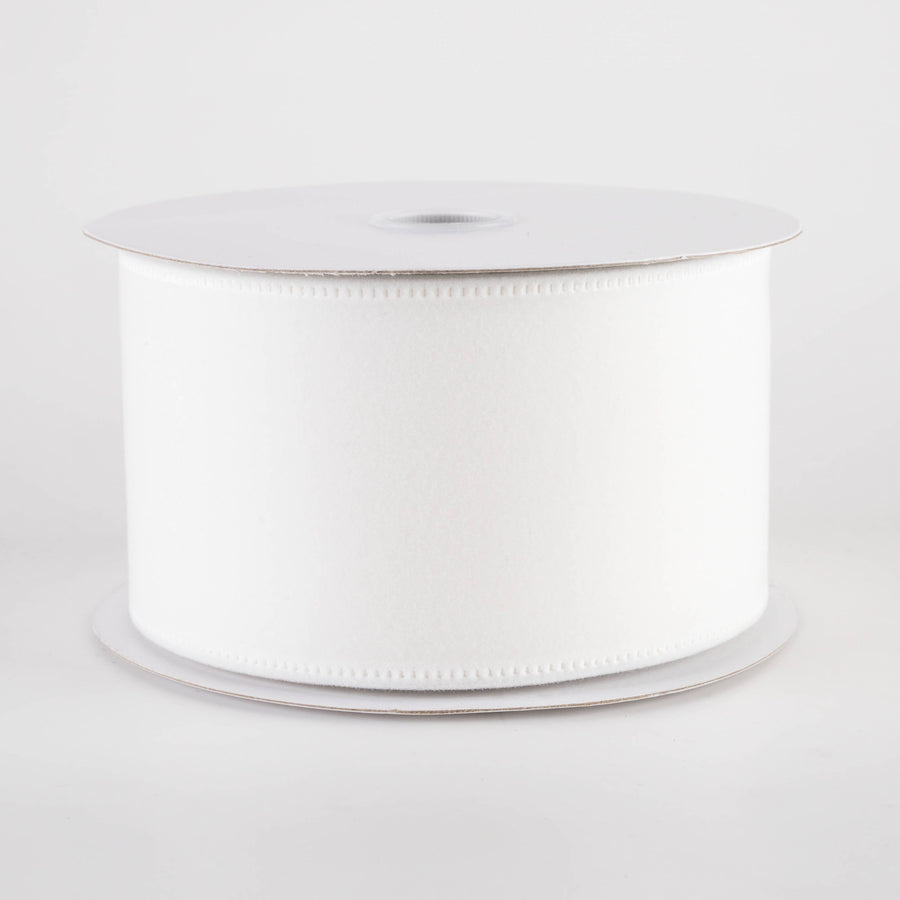 2.5" Value Velvet Ribbon: White (10 Yards)