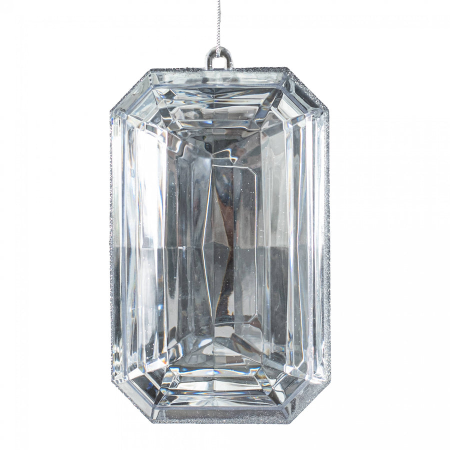 7.75" Tall Jewel Gem Ornament: Silver