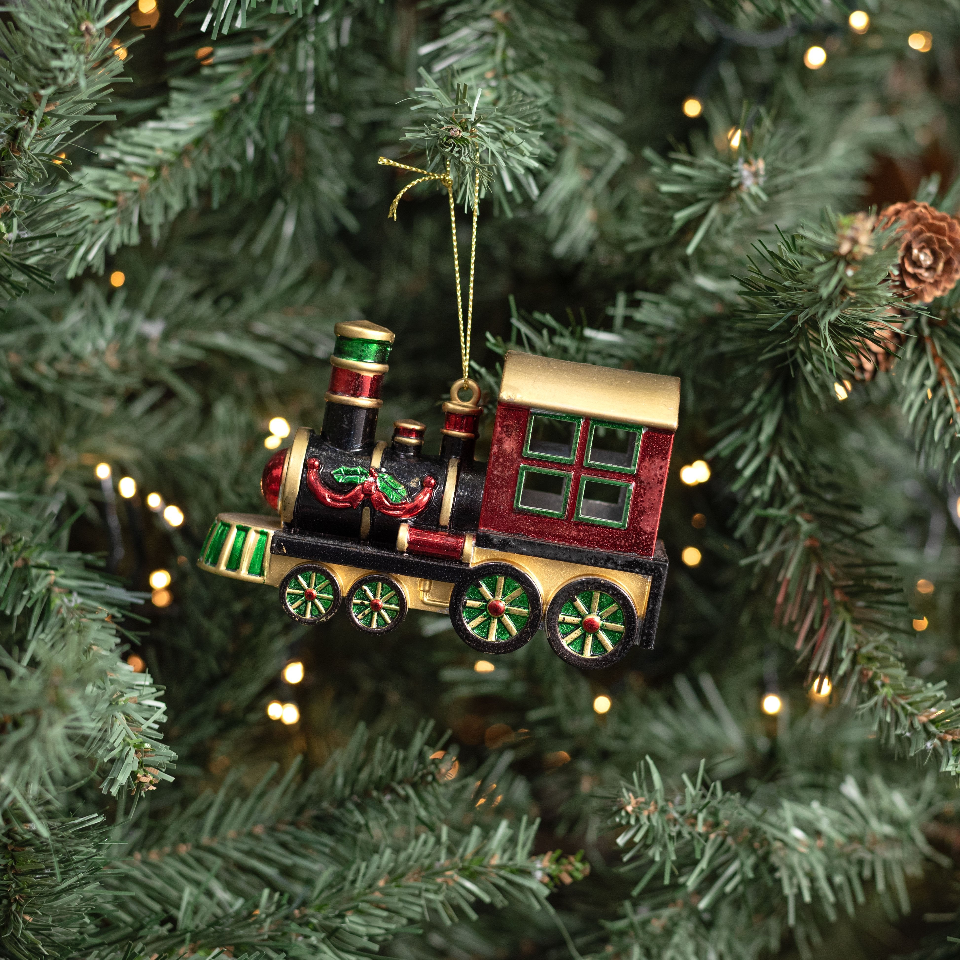 4.75" Christmas Train Ornaments Lifestyle Photo