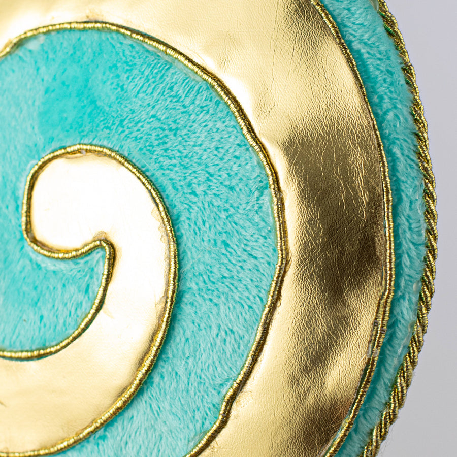 20" Golden Metallic Lollipop Pick: Aqua Blue