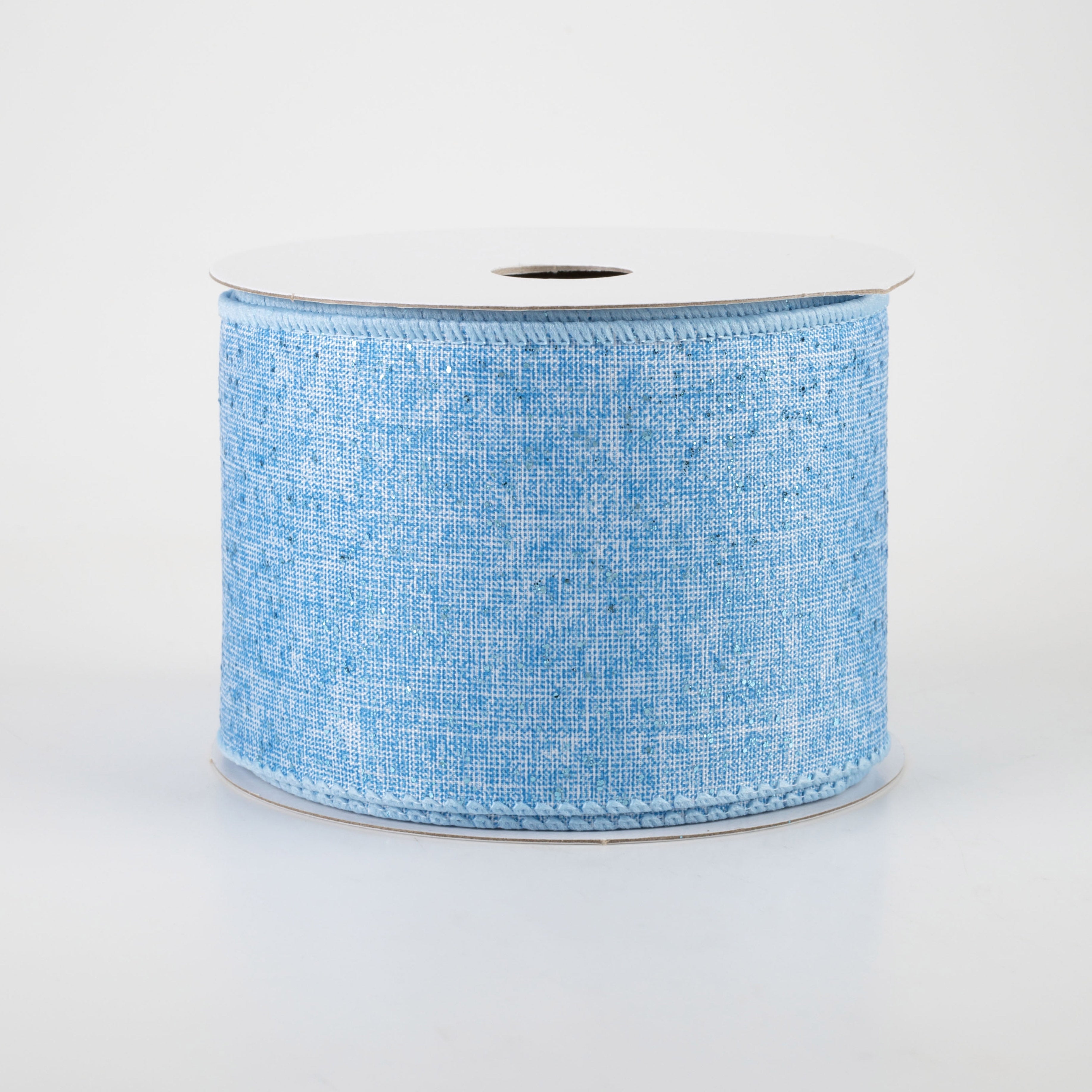 2.5" Printed Glitter Muslin: Light Blue (10 Yards)
