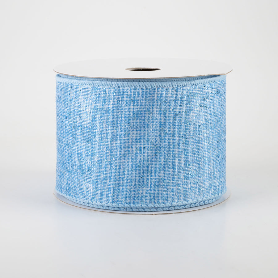 2.5" Printed Glitter Muslin: Light Blue (10 Yards)