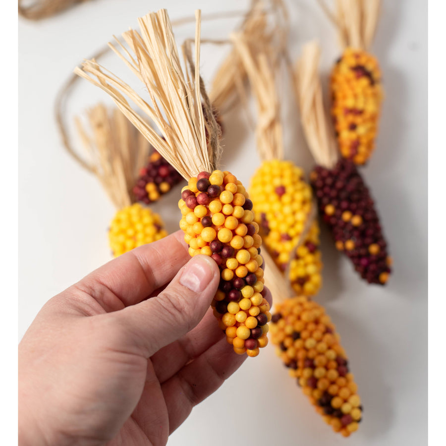 21" Hanging Artificial Corn Cluster