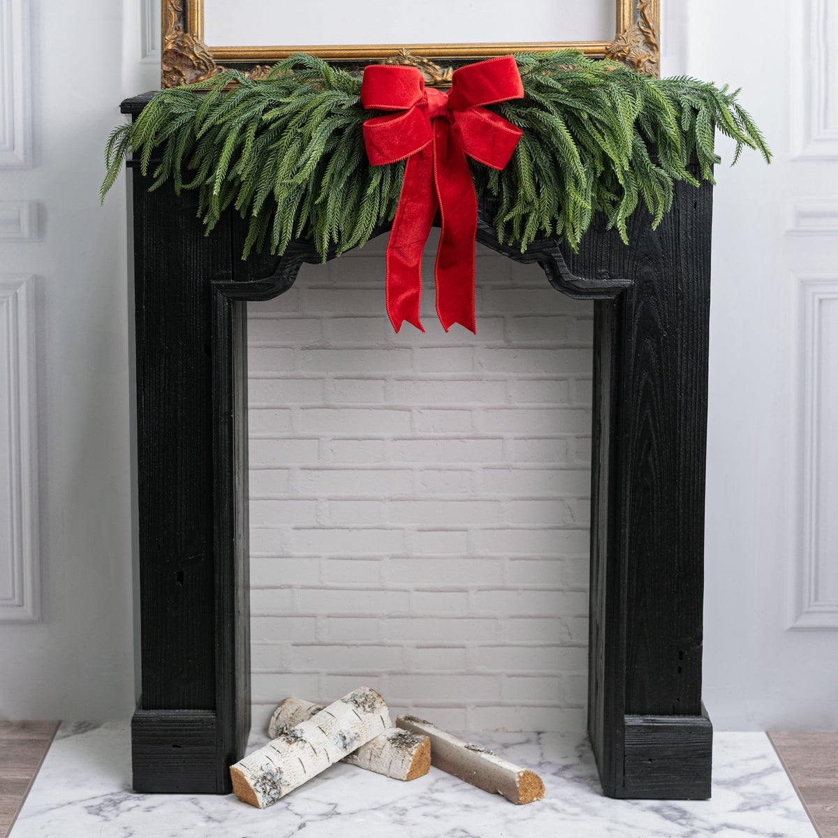 42" Real Touch Norfolk Pine Swag: Evergreen (52 Tips) Lifestyle Photo