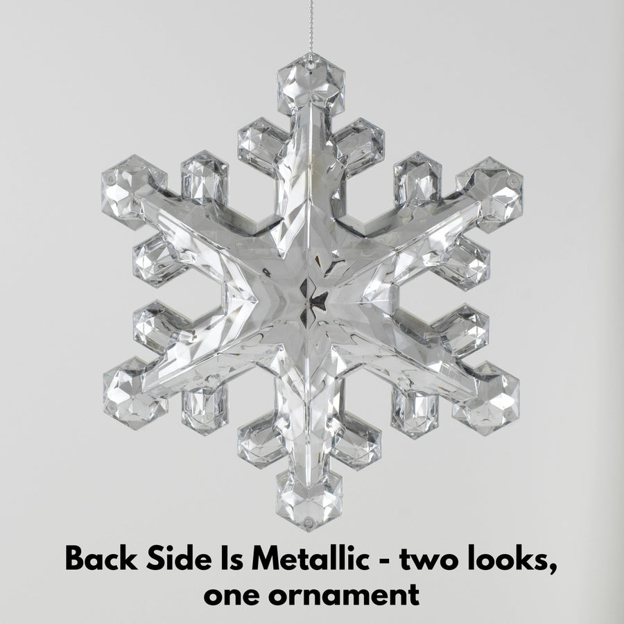 6" Jewel Snowflake Ornament: Silver