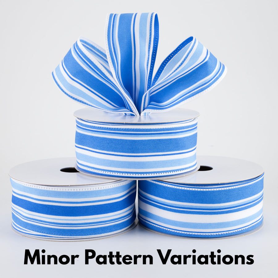 1.5" Varied Striation Stripes Ribbon: Blue (10 Yards)