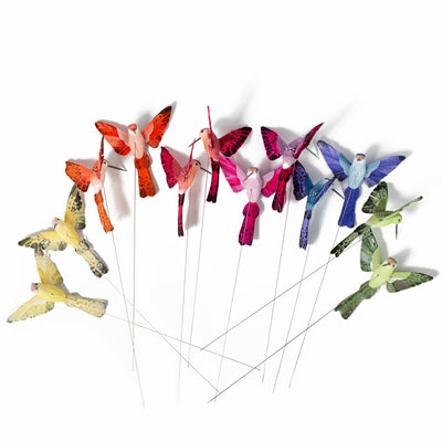 3.5" Wired Hummingbird Ornaments: Multicolor (Set of 12)