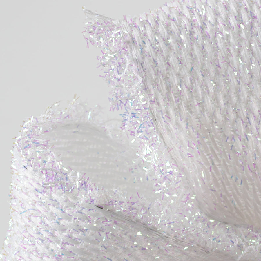 2.5" Loopy Edge Ribbon: White Iridescent (5 Yards)