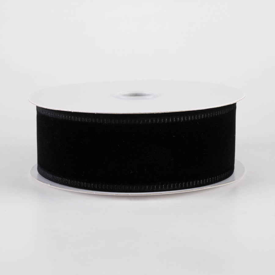 1.5" Value Velvet Ribbon: Black (10 Yards)
