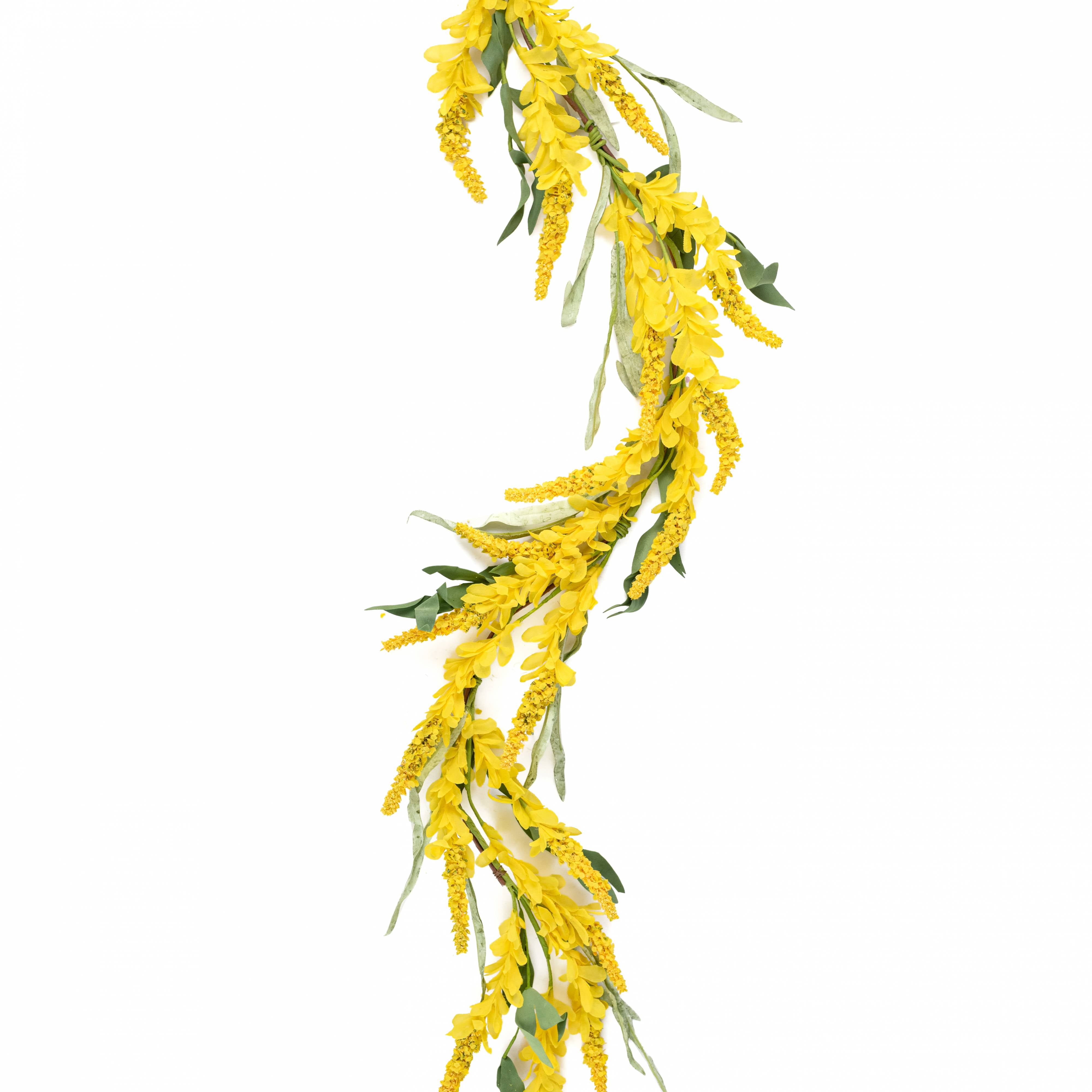 48" Bluebonnet Flowers Garland: Yellow Heather detail photo 3