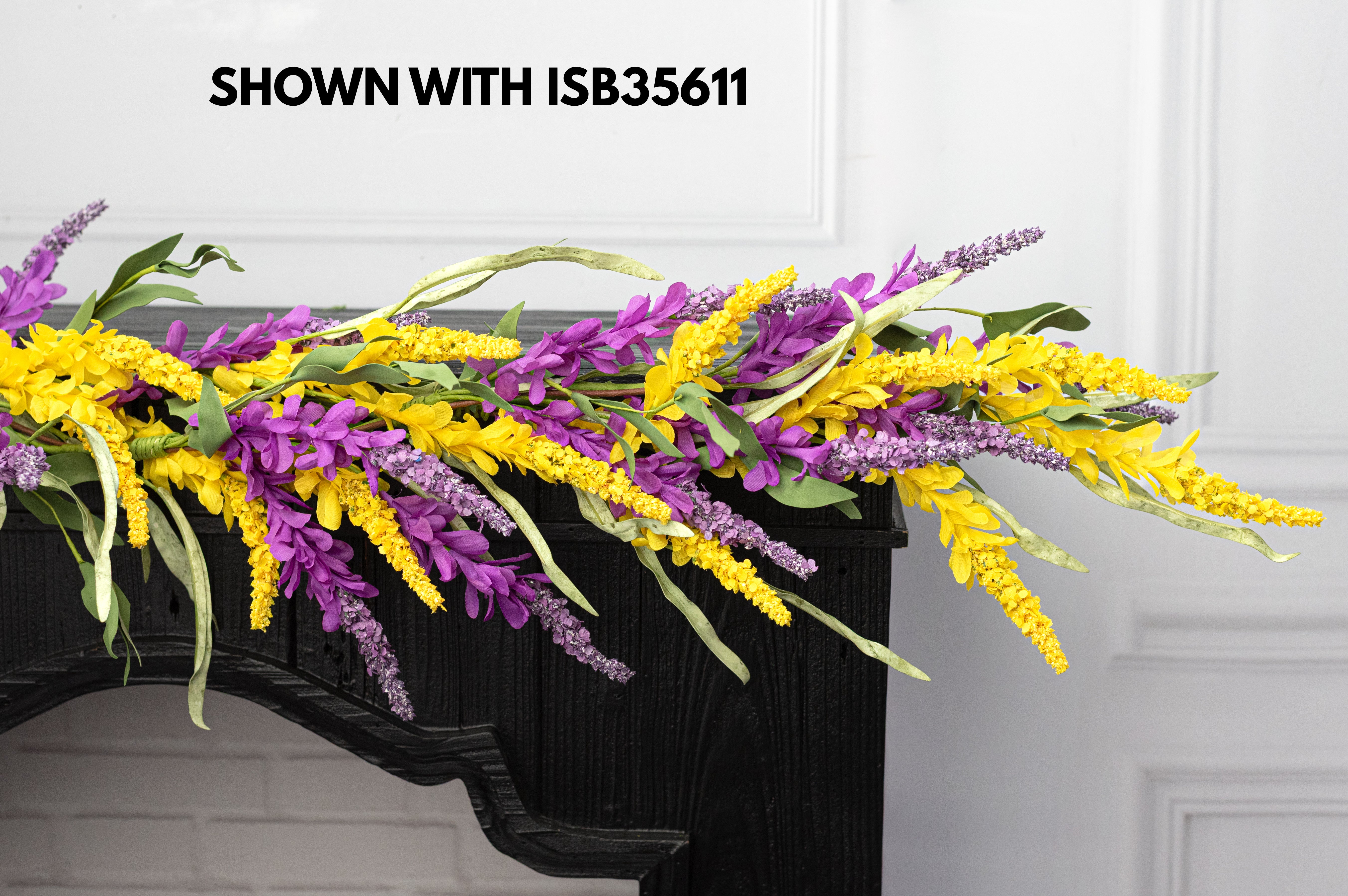 48" Bluebonnet Flowers Garland: Yellow Heather detail photo 6
