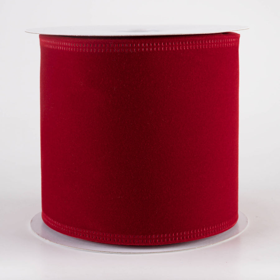 4" Value Velvet Ribbon: Dark Red (10 Yards)