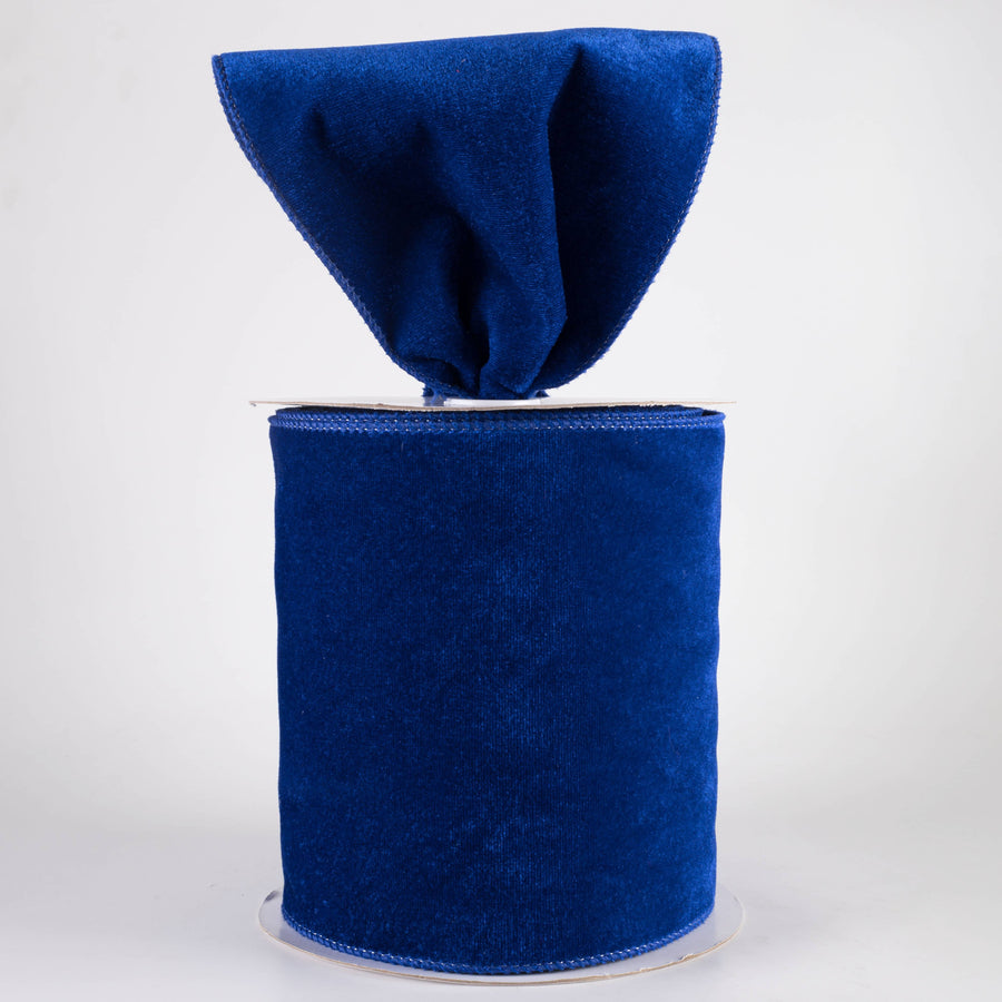 6" Deluxe Velvet Satin Backing Ribbon: Royal Blue (10 Yards)