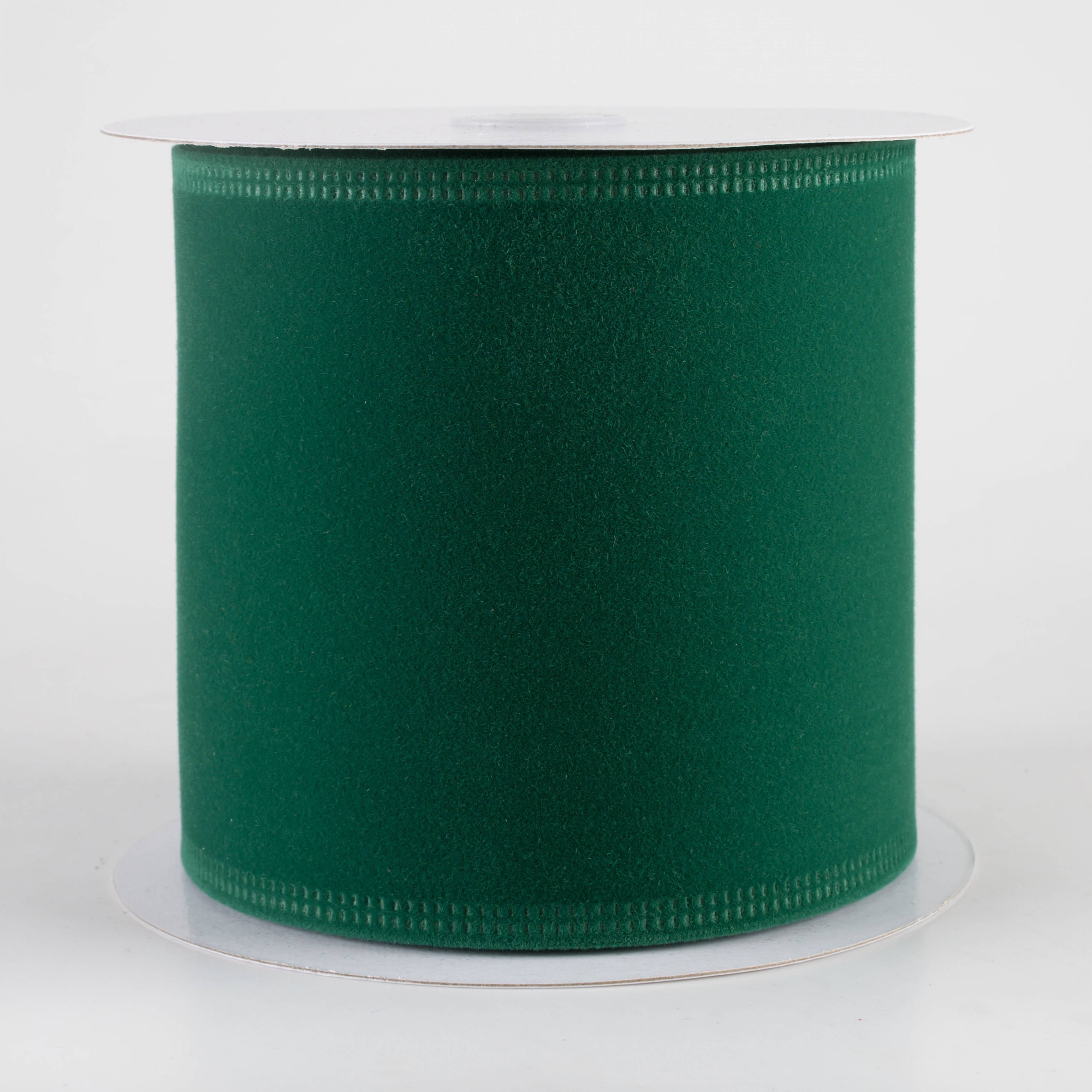 4" Value Velvet Ribbon: Emerald Green (10 Yards)