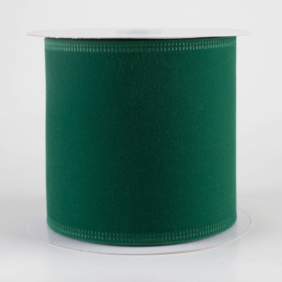 4" Value Velvet Ribbon: Emerald Green (10 Yards)