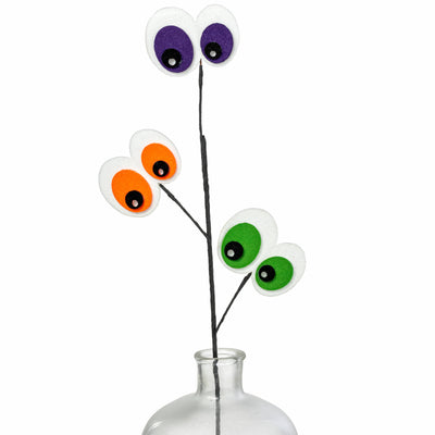 30" Glittered Felt Eyeballs Spray: Bright Halloween