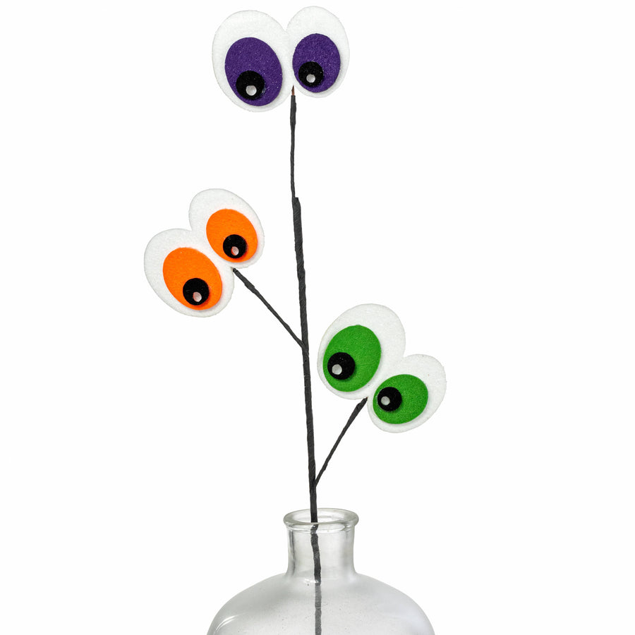 30" Glittered Felt Eyeballs Spray: Bright Halloween