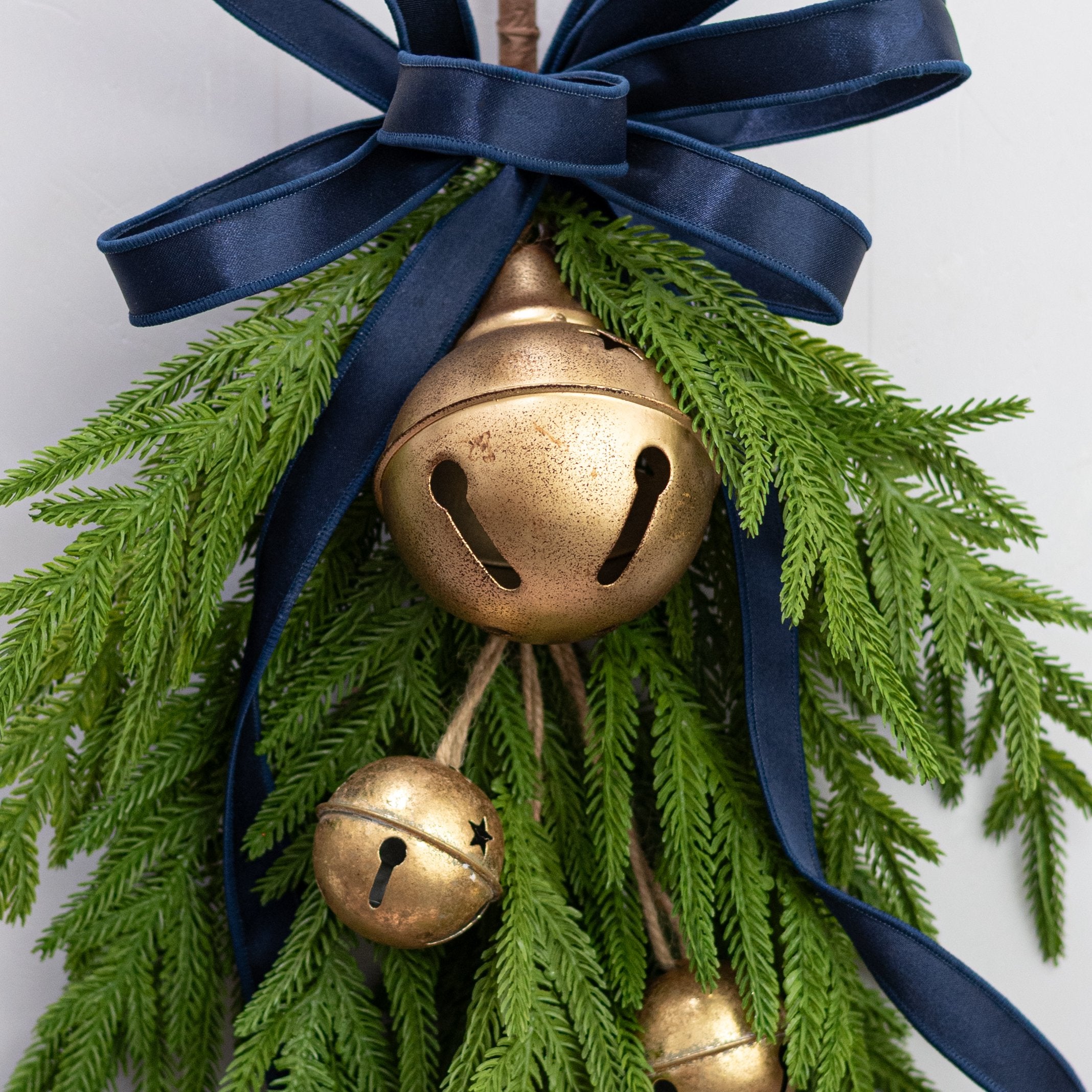 5.5" Distressed Metal Bell Ornament: Antique Gold Lifestyle Photo