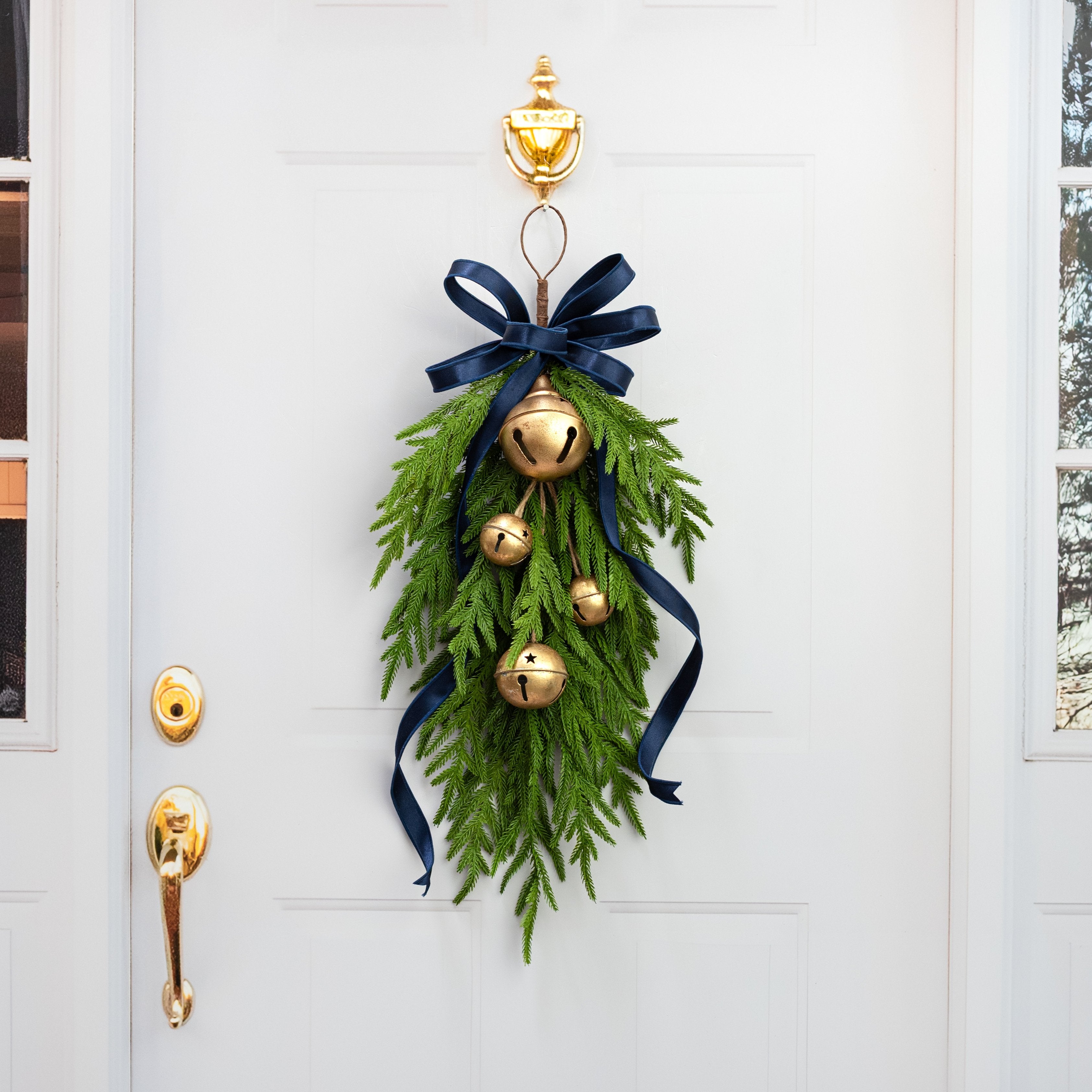 5.5" Distressed Metal Bell Ornament: Antique Gold detail photo 4