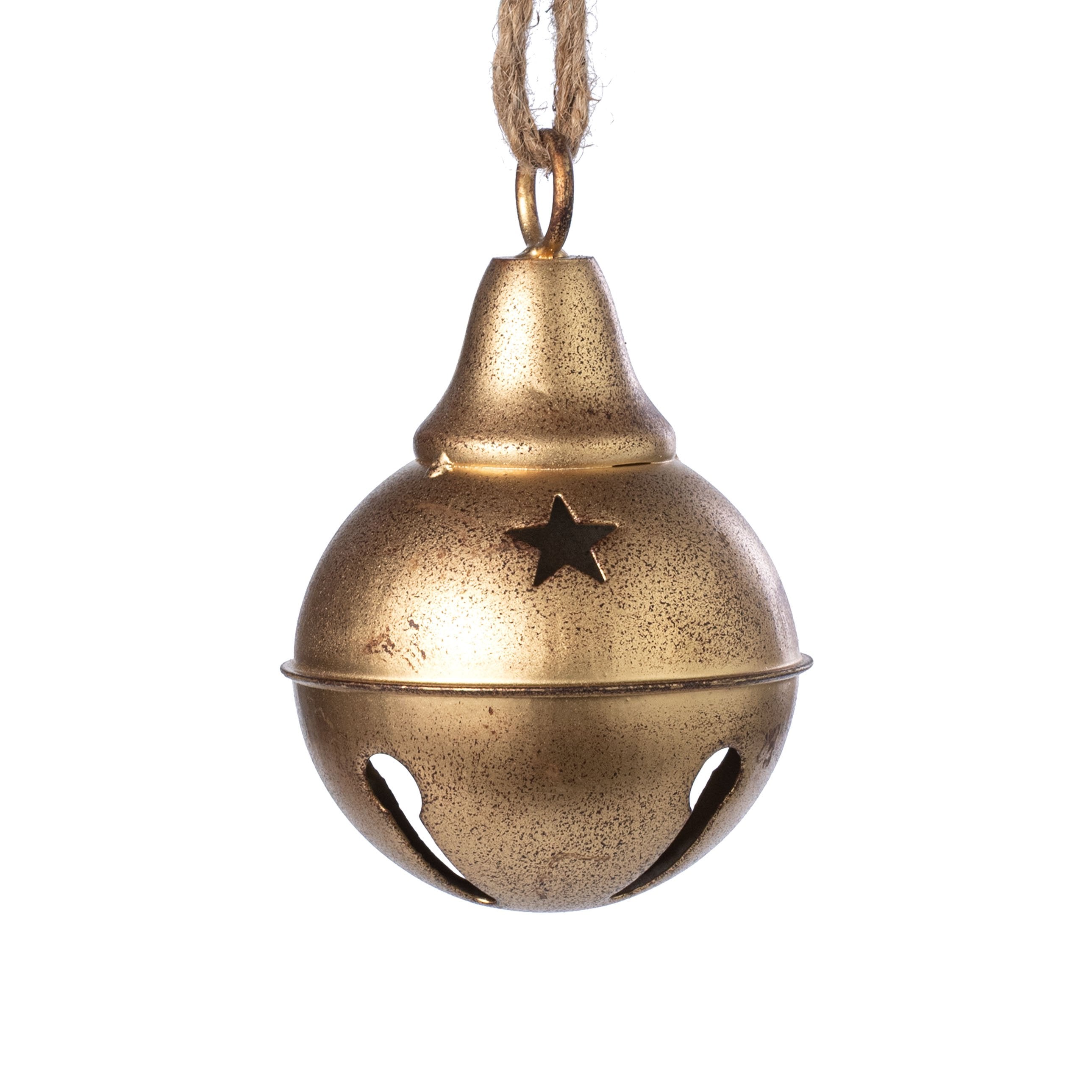 5.5" Distressed Metal Bell Ornament: Antique Gold Item Number: 570508