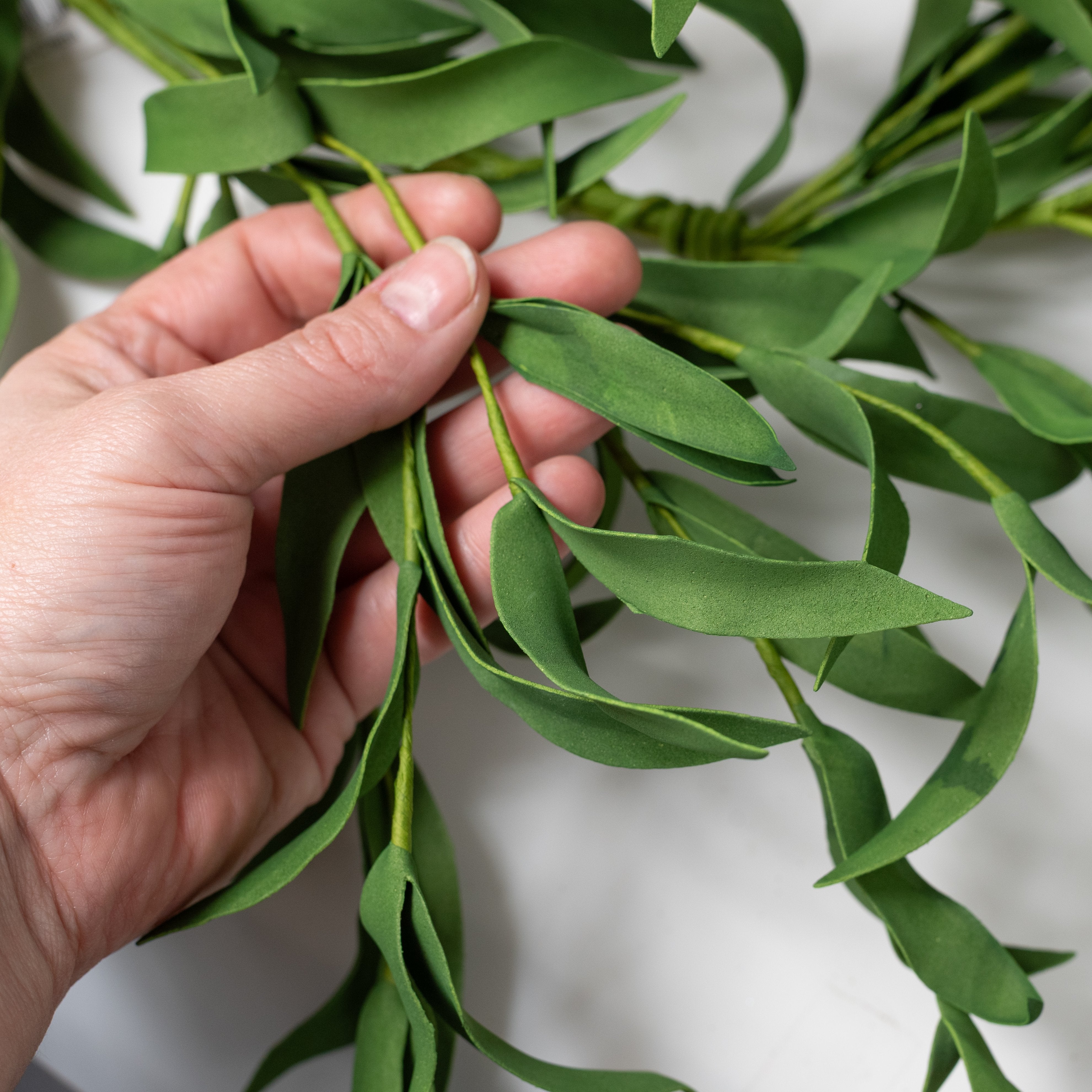 50" EVA Foam Herb Leaves Garland: Green detail photo 3