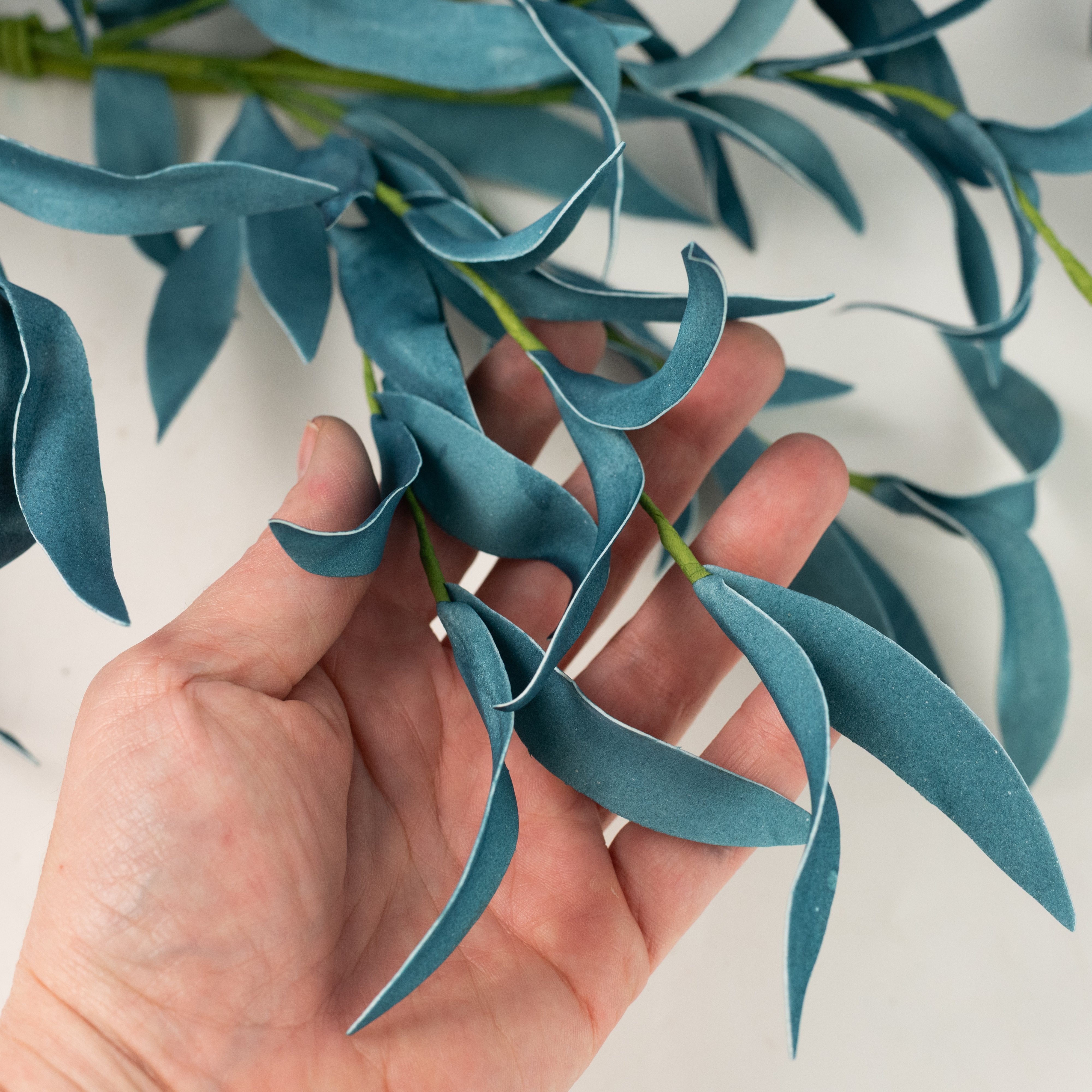 50" EVA Foam Herb Leaves Garland: Sea Blue detail photo 3