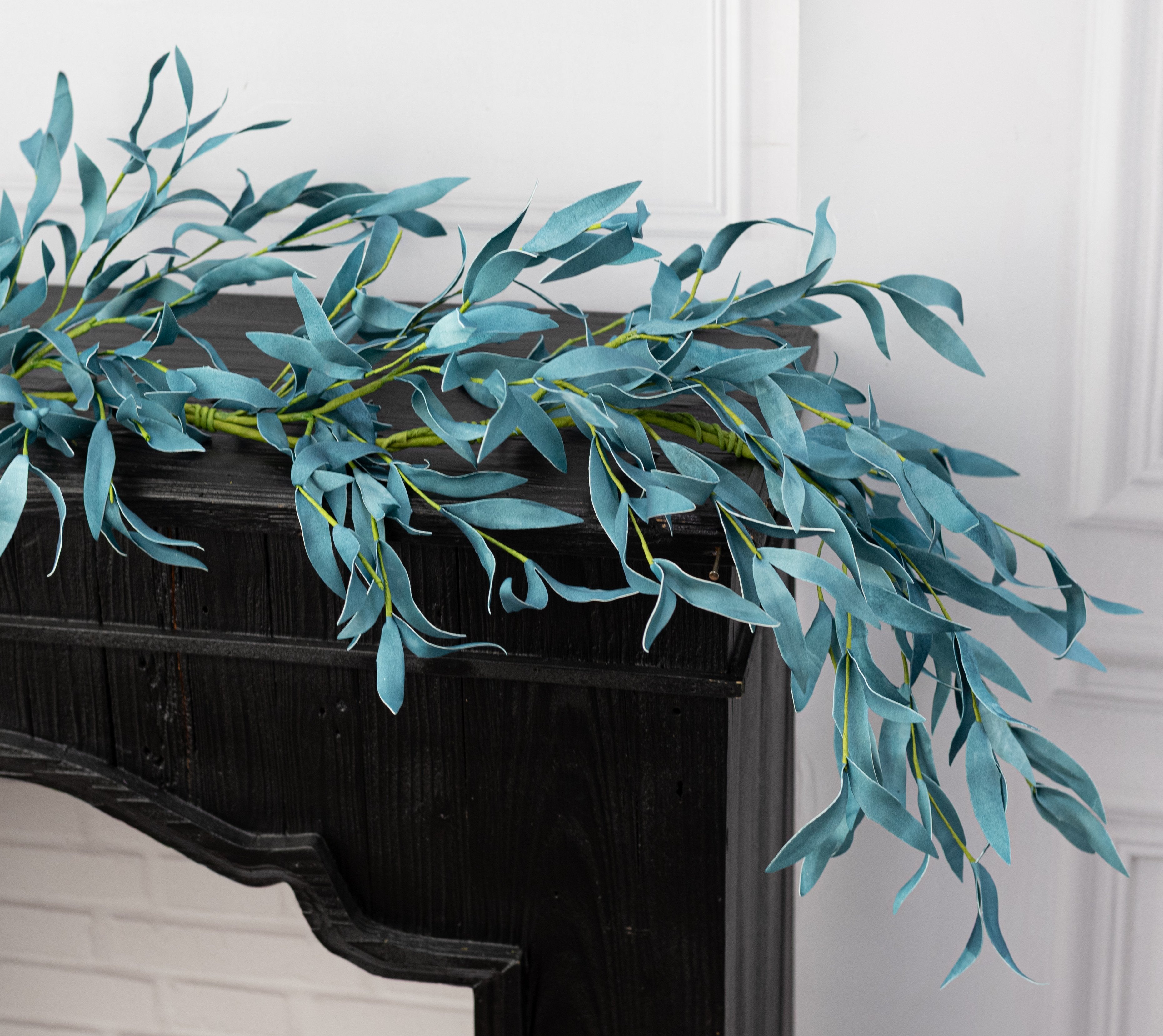 50" EVA Foam Herb Leaves Garland: Sea Blue detail photo 4
