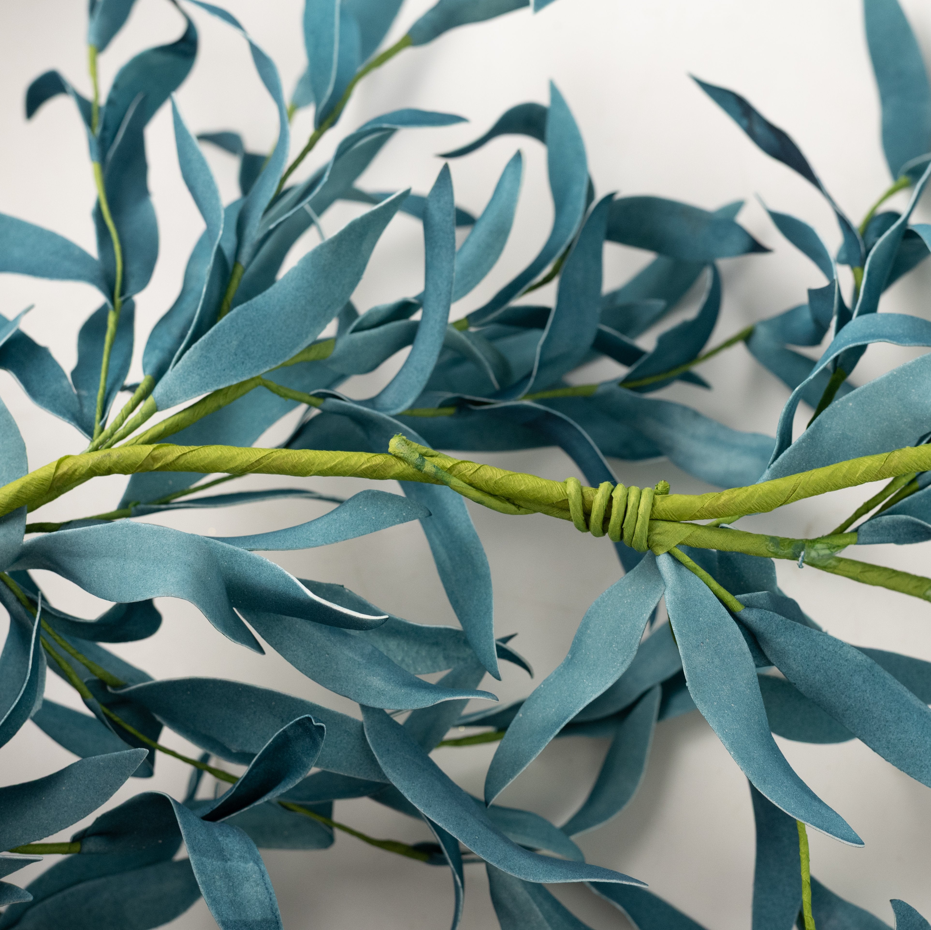 50" EVA Foam Herb Leaves Garland: Sea Blue detail photo 5