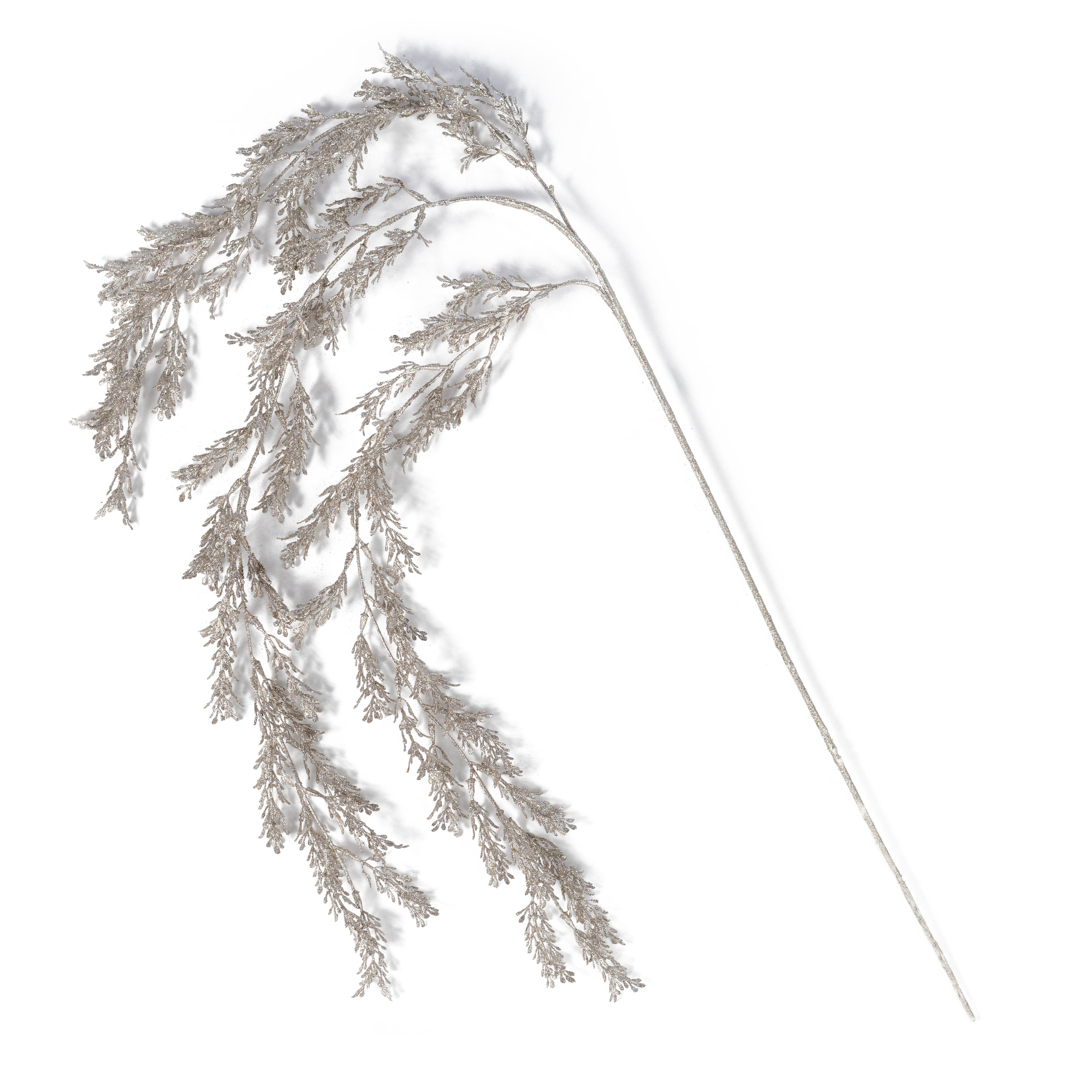 50" Glitter Mini Boxwood Spray: Platinum Silver Item Number: 105572