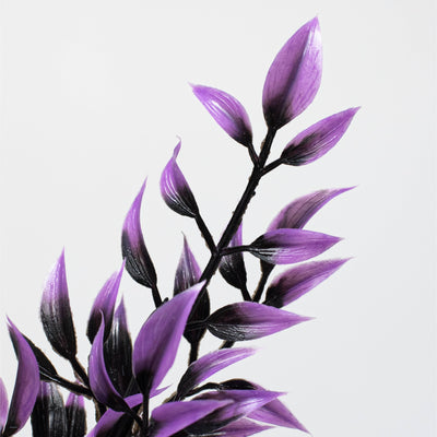 17" Halloween Leaf Bush: Black & Purple