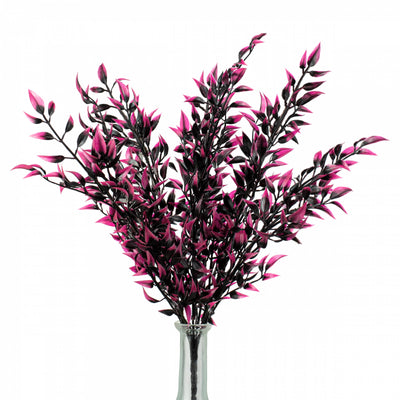 17" Halloween Leaf Bush: Pink & Black
