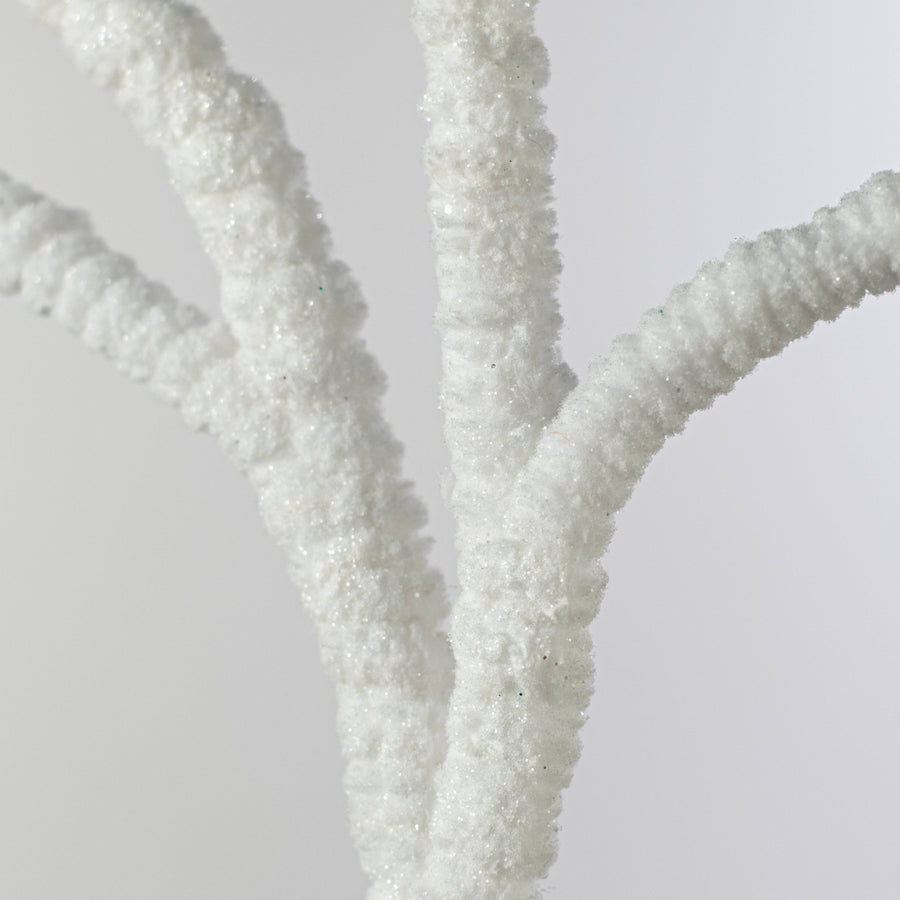 31" Chenille Wrapped Branch: White