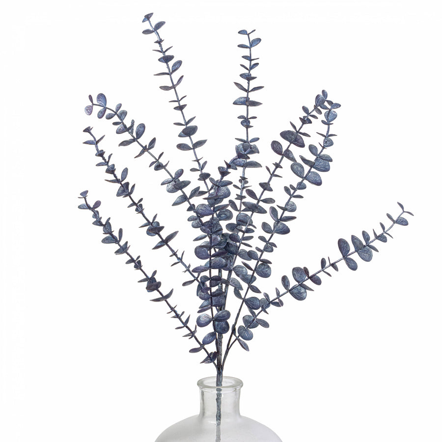 32" Eucalyptus Spray: Matte Metallic Navy Blue