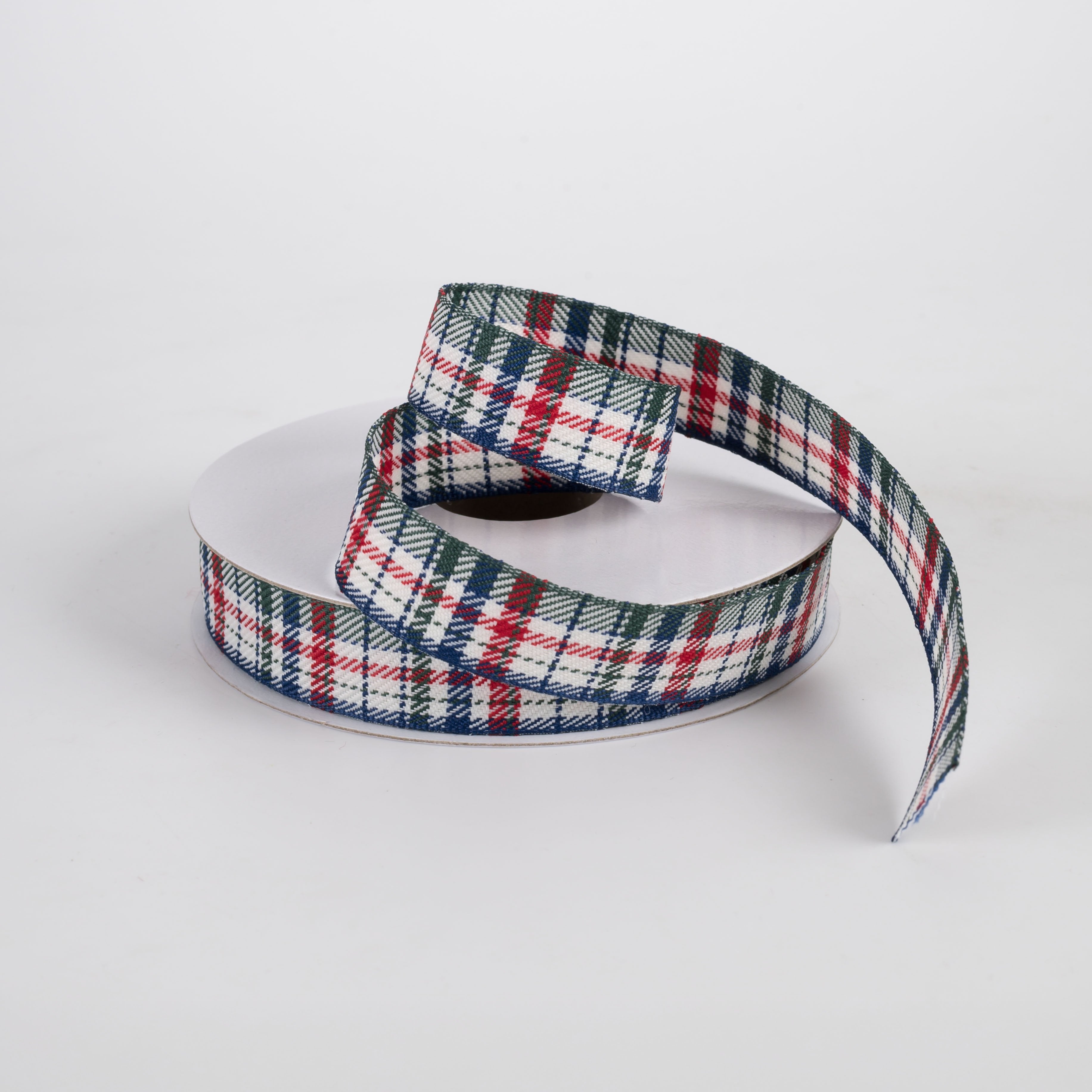 5/8" Winter Plaid Ribbon: Preppy Christmas on Ivory (10 Yards) Lifestyle Photo