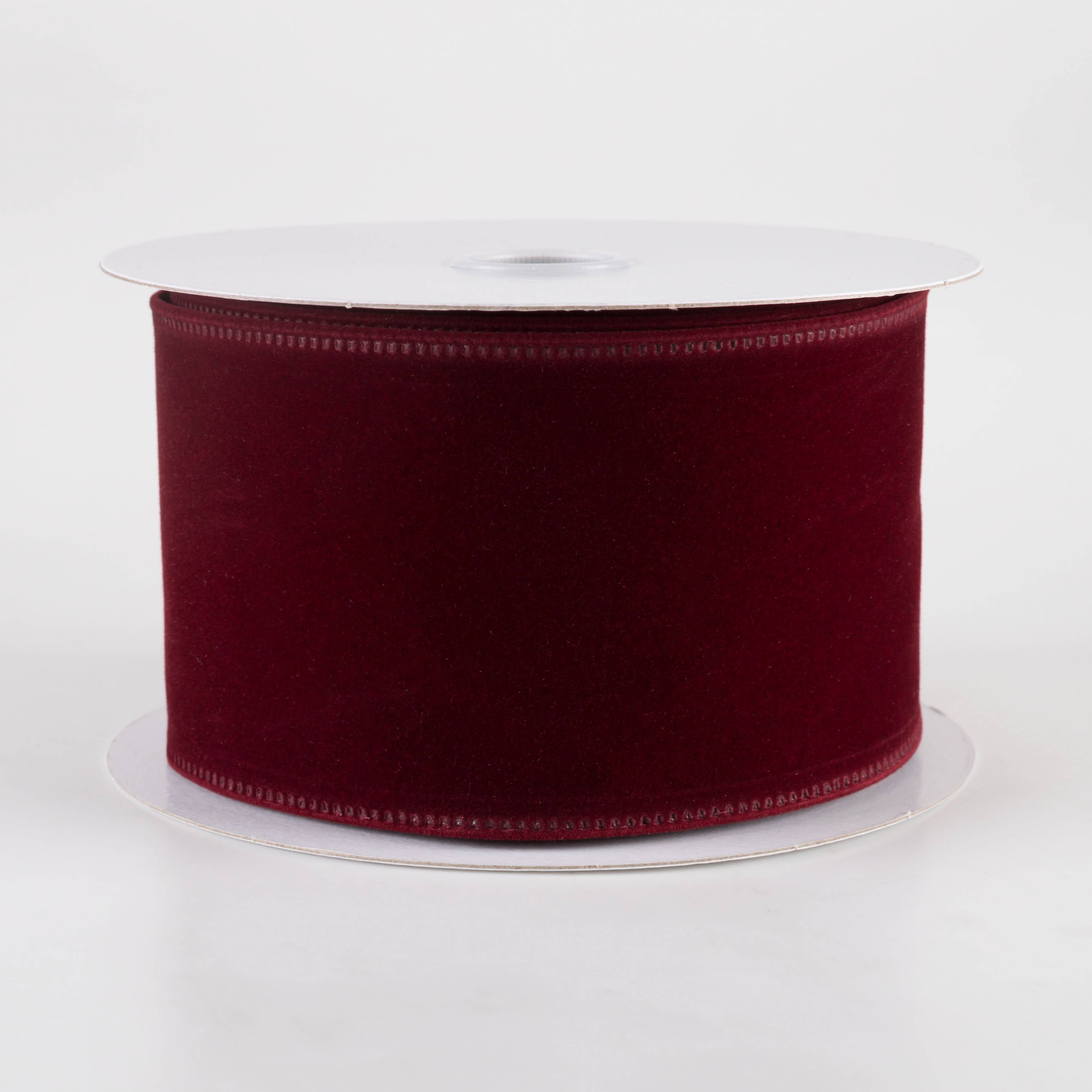 2.5" Value Velvet Ribbon: Burgundy Red (10 Yards)