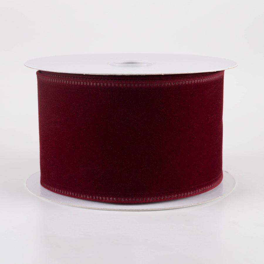 2.5" Value Velvet Ribbon: Burgundy Red (10 Yards)