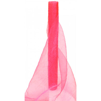 24" Crinkle Sheer Fabric Roll: Hot Pink (10 Yards)