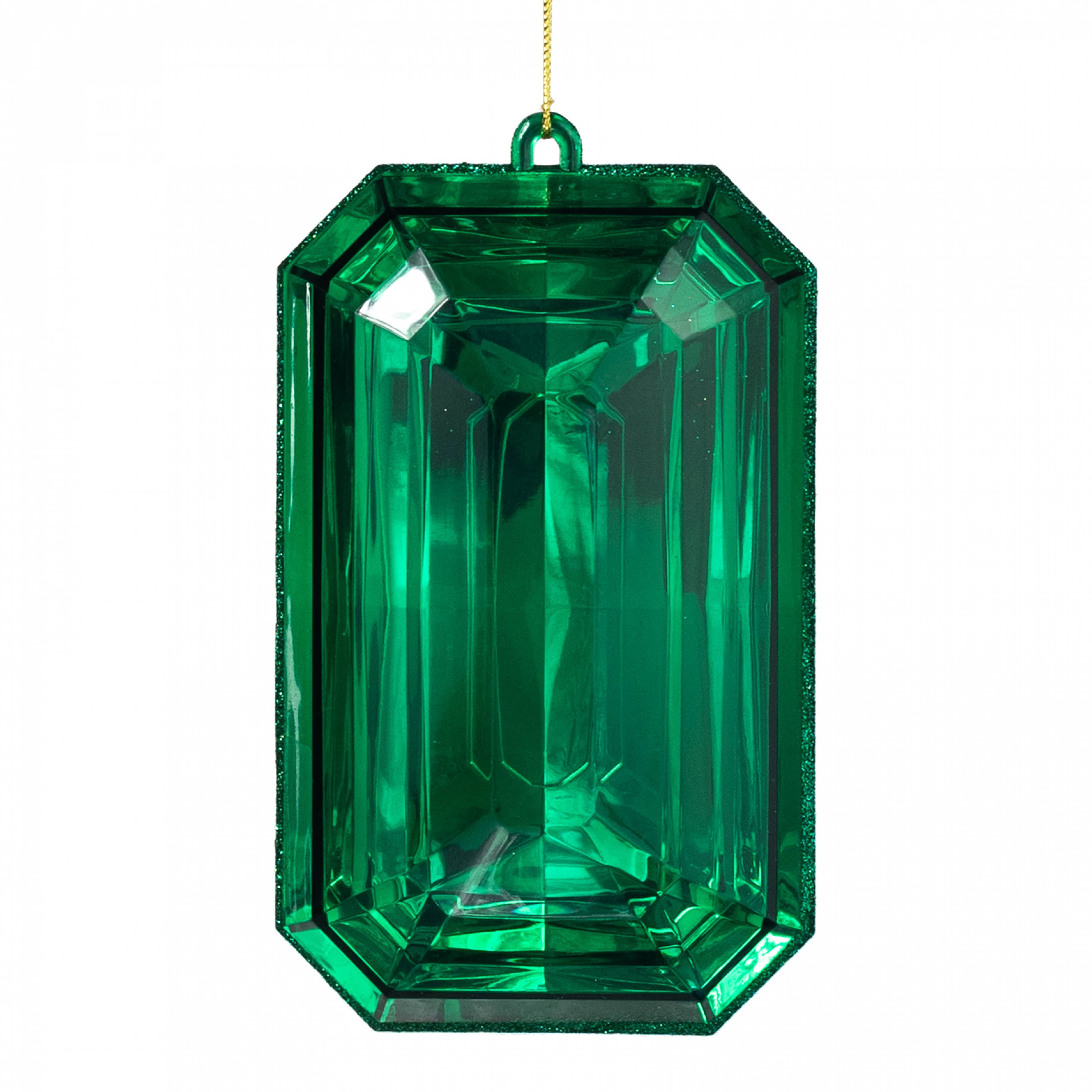 7.75" Tall Jewel Gem Ornament: Emerald Green