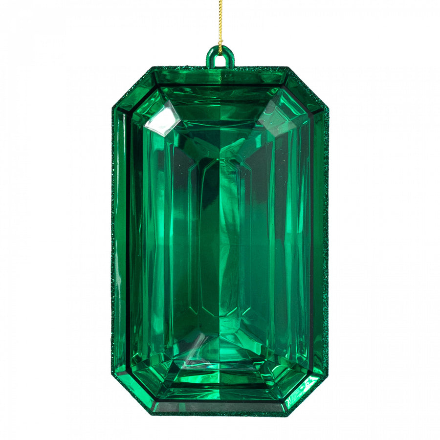 7.75" Tall Jewel Gem Ornament: Emerald Green