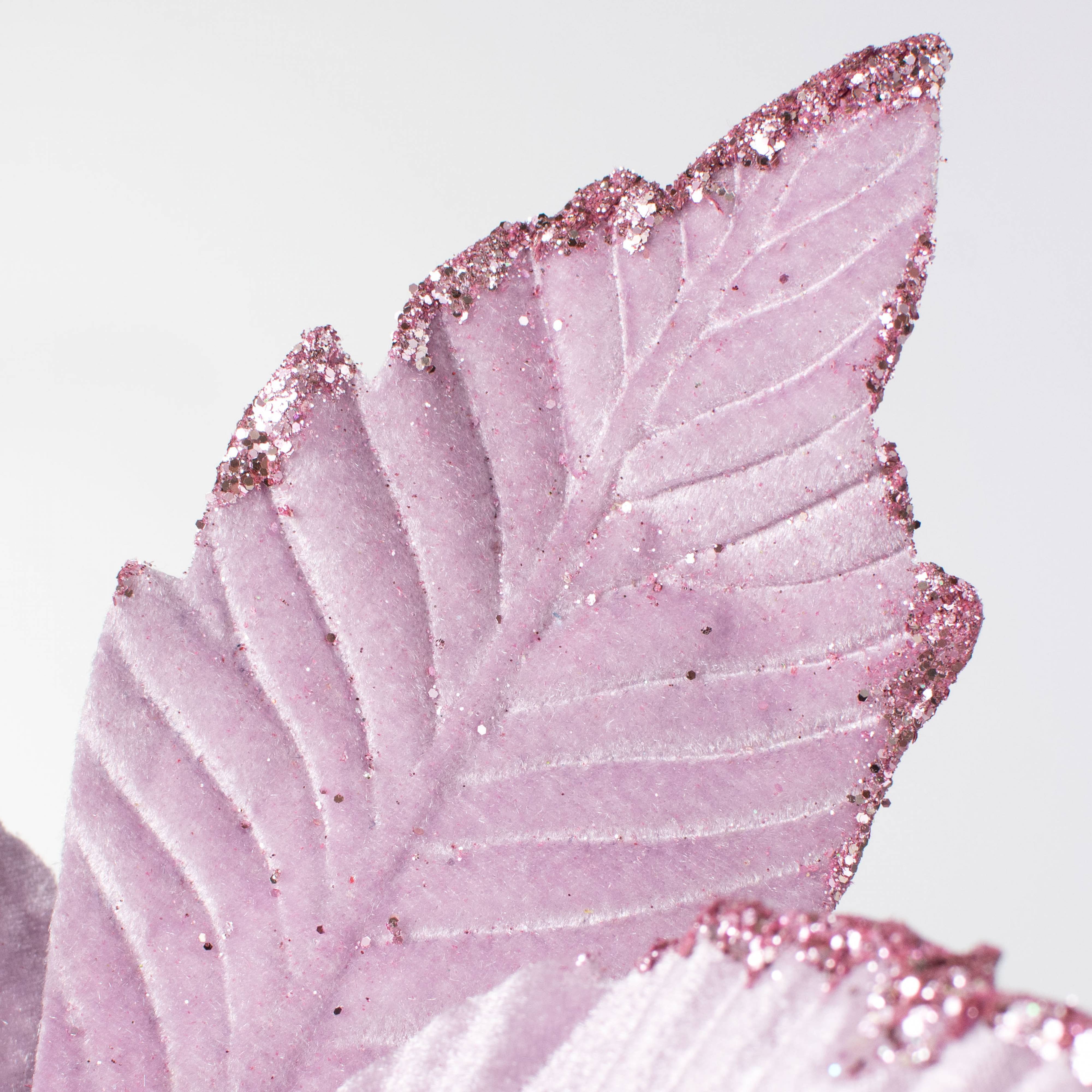 14" x 16" Velvet Poinsettia Stem: Lavender Pink