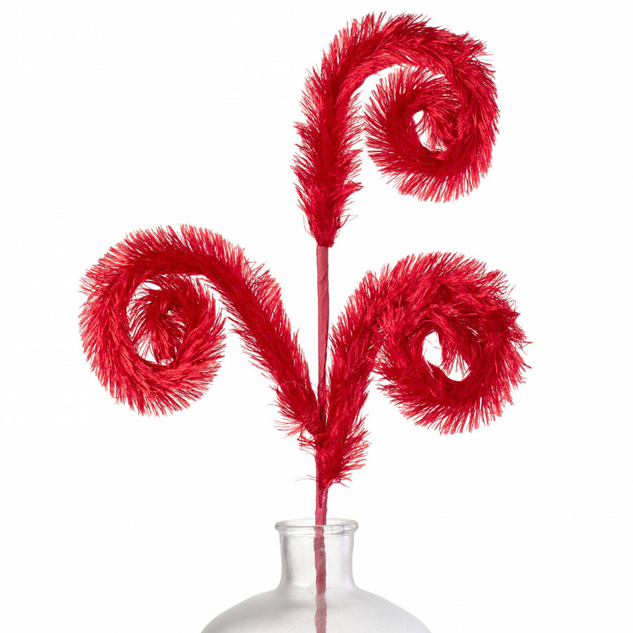 28" Furry Curly Spray: Red