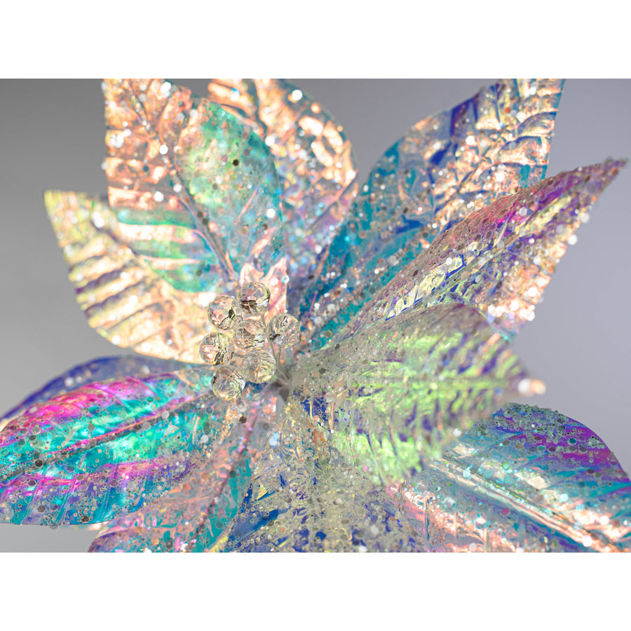 24" Poinsettia Stem: Iridescent